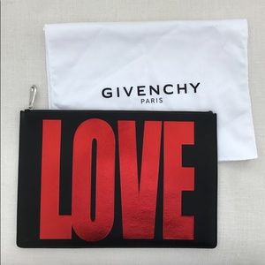 Big Givenchy Love leather clutch
